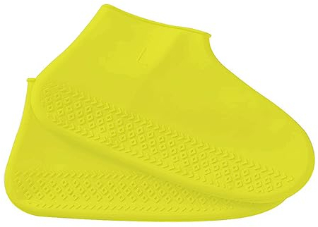 XPEX 1 PAIR copriscarpe impermeabili copriscarpe pioggia copriscarpe silicone copriscarpe in silicone calzari antipioggia moto copriscarpe antiscivolo copriscarpe impermeabile (giallo L)