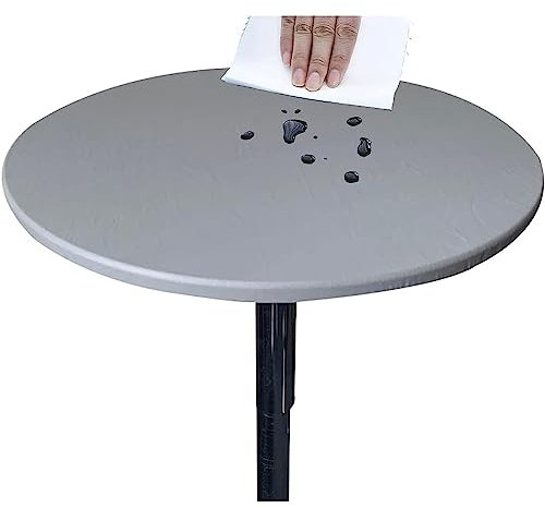 NNSMUN Elastische Tischdecke Gartentischdecke RundtischdeckeTischdecke Outdoor, Elastisch Rund Gartentischdecke, Abwaschbar abwischbar Wetterfest (70 cm (Runder Tisch),GrauV)