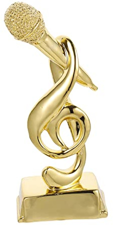 BESPORTBLE Trofeo Musicale Assegnare Trofei Premio per Trofei per Microfoni Trofei per Adulti Trofeo di Canto Trofeo di Partecipazione Regali di Cristallo Decorazioni Resina Scrivania Bambino