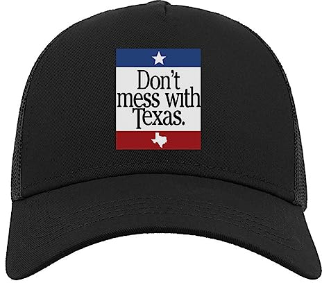 Don't Mess with Texas Lone Star State Halbmaschige Trucker-Cap-Baseballmütze aus Baumwolle Schwarz