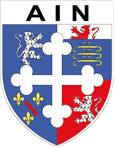 1 x Aufkleber 9 x 8 cm – Wappen Ain Departement 01 – Sticker
