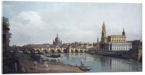 Posterlounge Dresden mit Augustusbrücke Acrylglasbild von Bernardo Bellotto (Canaletto) 100 x 50 cm Wandbilder Wanddeko