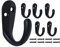 Mokife Crochet Porte Manteau Noir, 6 Pateres Muraux Retro Lourd Metal Crochets Murale Individuelle pour Maison Porte Entrée Cuisine Chambre Salle de Bain Garage