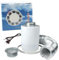 SUPACROP Kit di ventilazione 100 mm 125 mm 150 mm per camera di coltura con estrattore d'aria e filtro a carbone attivo