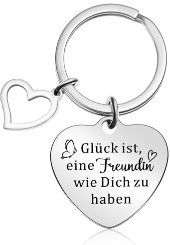 Otuuz Freundin Schlüsselanhänger Geschenke Herz Beste Freundin Schlüsselanhänger mit Gravur Dankesgeschenke zum Weihnachten Geburtstag Geschenkideen