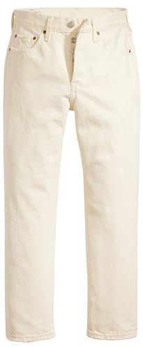 Levi's Women's 501 Crop Jeans, Ecru Booper No Damage, 29W / 30L