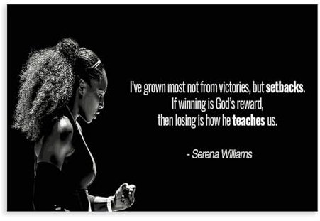 yiili Serena Williams Poster, Tennis, Motivationsposter, Leinwandposter, Wandkunst, Dekordruck, Bild Gemälde für Wohnzimmer, Schlafzimmer, Dekoration, ungerahmt, 30 x 45 cm