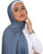 Piewag Hijab-Schal für Damen, weiche Baumwolle, muslimischer Jersey, Hijab, Kopftuch, modisch, langer Schal, Blau, Einheitsgröße