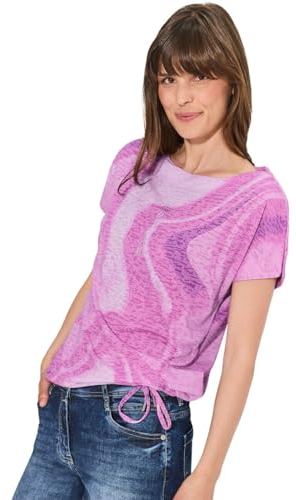 CECIL Damen B321527 T-Shirt mit Batik Print, Bloomy pink, L
