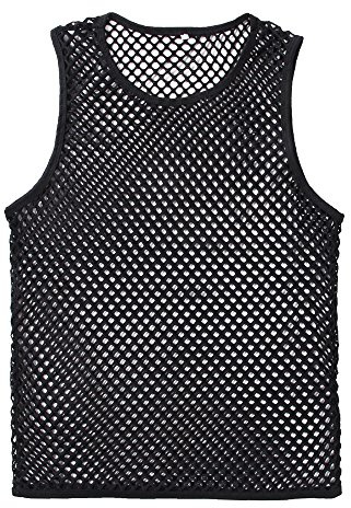 Men Muscle Vest - Workout Hollow Out Tees Mesh String Vests See Through Vest Sheer Fit Fishnet Crop Top Beach Vest Sleeveless Vest Muscle Fit Vest Summer Top for Running, Training & Outdoors