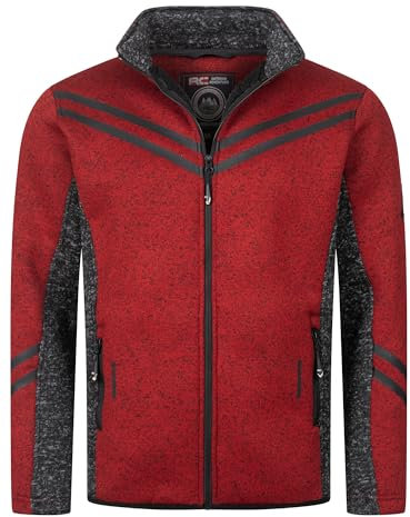 Rock Creek Herren Fleece Jacke Outdoor Wanderjacke Pullover Full Zip Hoodie Herrenjacke Fleecejacke Winterjacke Strickjacke Strickfleecejacke H-373 Rot M