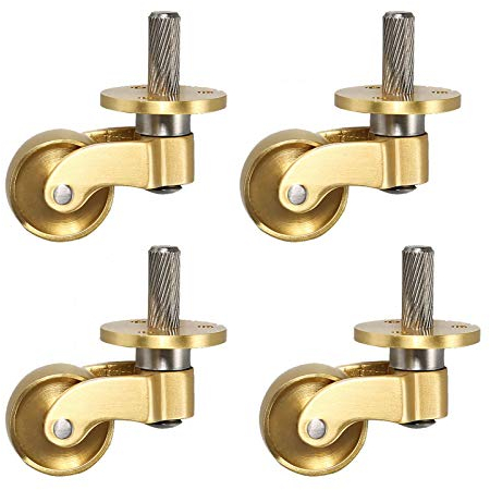 4 Stück Universal-Möbelrollen aus massivem Messing, Lenkrolle aus massivem Messing mit 25 mm Rad, Vintage-Rollen, Ersatzrollen für Möbel, mit Schrauben, für Klavierfüße, Sofas, Vintage-Möbel (Farbe: 1