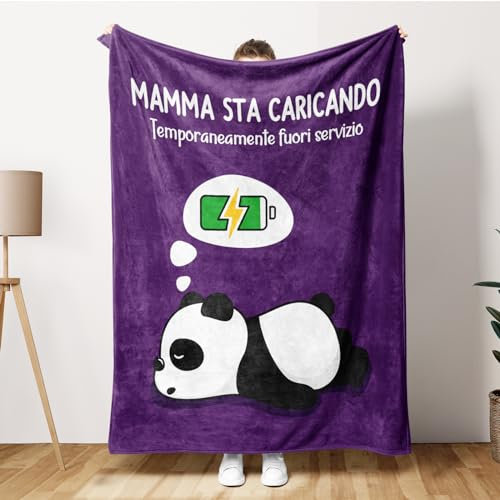 Cratique Panda-Fleece-Decke für Mama, weich und bequem