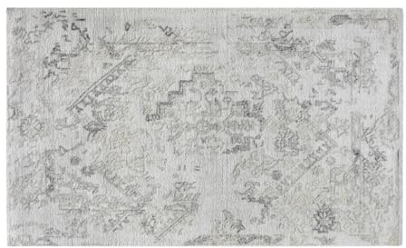 Vente-unique - Vintage-Teppich - Wolle & Viskose - handgefertigt - 160 x 230 cm - 1200 g/m2 - Grau - IVYRA