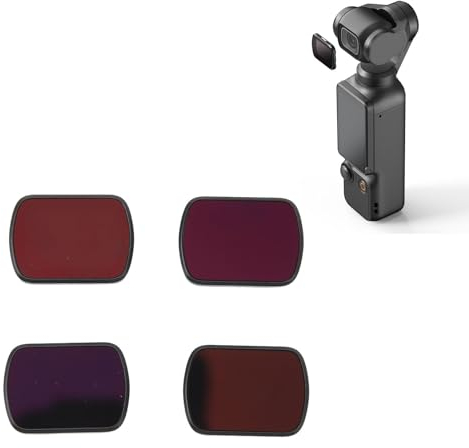 Magnetisches ND Filter Set für 3, 4er Pack ND16 ND64 ND256 ND1000 Filter, Rahmen aus Aluminiumlegierung, Mehrfach Beschichtet, Action Kamera Zubehör