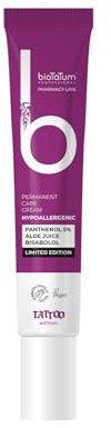 Permanent Care Cream Tattoo - mit Aloe Vera & Bisabolol – Beruhigende Aftercare Creme nach Microblading & Tattoo - Tattoo Pflege nach PMU - Tattoo Zubehör für sensible Haut