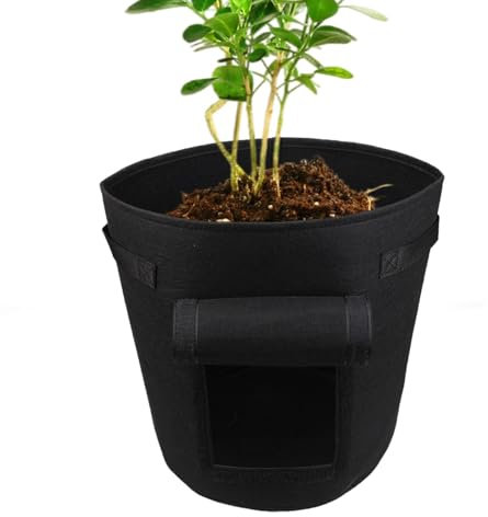 Borsa per la coltivazione di patate, contenitore per piantare piante da patio, borsa in tessuto non tessuto con manico, contenitore per piante in tessuto non tessuto resistente, per pomodori e
