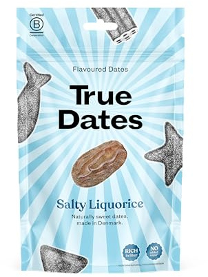 True Dates - Salty Liquorice | natürlich aromatisierte Datteln | Lakritz - Geschmack | 100 g