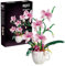 Orchid Flower Building Blocks Set, 567PCS Coffee Cup Artificial Flower Plant Toys Building Kit, Botanical Collection Model for Home Décor, Great Gift for Birthday and Anniversary for Her and Him(3005)