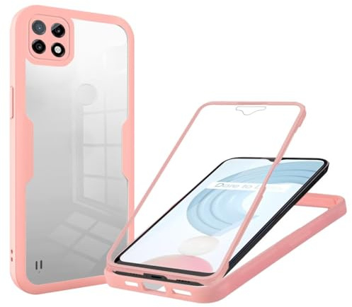 SLWYF Compatible con Realme C21, Protector de Pantalla Integrado, protección Completa de 360 Grados, Funda para teléfono móvil, Resistente a los Golpes Militar de TPU, Carcasa Resistente a los