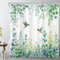 LB Feuille Verte Rideaux de Douche 180x200cm Oiseau dans Les Plantes botaniques Rideaux de Bain avec Crochets,Feuilles d’Eucalyptus Extra Longue Imperméable Polyester Anti Moule Salle de Bain Décor