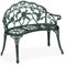 Relaxdays Gartenbank, 2-Sitzer, Terrasse, Balkon, Aluminium & Gusseisen, HxBxT: 79 x 99 x 56 cm, Sitzbank, schwarz/grün