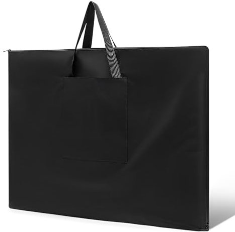 Kunst-Portfolio-Hülle, große Größe, A1, Kunstordner, Tragetasche, leicht, mit Griffen, schwarze Präsentationsmappe für Kunstwerke, Skizzen, Malen, Zeichenbretter
