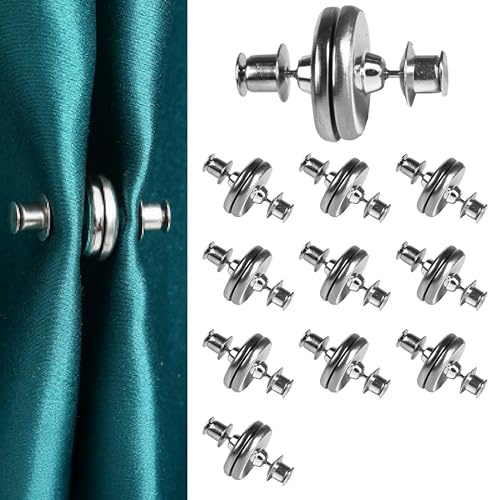 24 Stück Vorhang Magnetknopf Silber Magnete für Vorhänge RostfreiRostfrei, Abnehmbare Magnetverschlüsse für Vorhänge, Duschvorhänge, Tischdecken, Schlafzimmer, Wohnzimmer, Küche, Büro