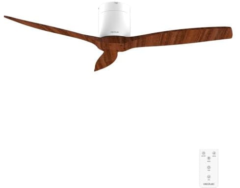 Cecotec Deckenventilator EnergySilence Aero 5400 Classic White&DarkWood | 40-W-DC-Motor, 132 cm, 3 Flügel, 6 Stufen, Fernbedienung, Timer bis 8 Std., Sommer-/Wintermodus