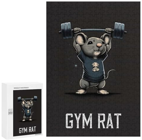 Jigsaw Puzzles 300 PCS for Adults Gym Rat Adult Puzzles Family Games Hand Speed Race Gifts for Friends And Family 300 PCS