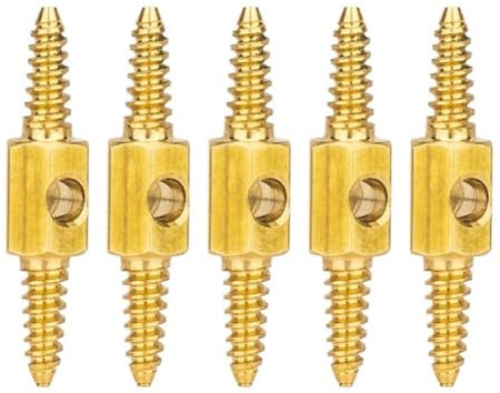 WheatThrive Copper Bike Wire Threader, Bicycle Brake Line Connector, Gold Cable Joint, for Threading Tubing, Durable Fit, 5 Pack