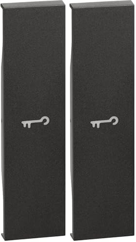 Bticino KG01F Cover Cover Livign Now con Simbolo Chiave, Cover Illuminabile, 1 Modulo, Colore Nero (Confezione da 2)