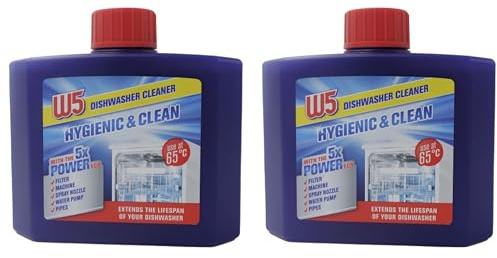 Dishwasher Cleaner & Descaler – 5-in-1 Deep Cleaning Formula – Removes Limescale, Grease & Odours – Cleans Filters, Spray Arms, Water Pump & Pipes – Dishwasher Maintenance Cleaner (Pack of 2)