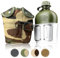 Ganzoo Feldflasche 1 Liter inkl. Trinkbecher (Kochbehälter) aus Aluminium, Bundeswehr-Flasche/Alu Travel Bottle + Stofftasche in Bundeswehrgrün/Camouflage