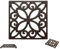 Dessous de Plat en Fonte décoratif pour Table de Cuisine ou de Salle à Manger |Carre avec Motif Vintage - avec Chevilles en Caoutchouc/Pieds - Métal recyclé - Vintage, Design Rustique- Brun