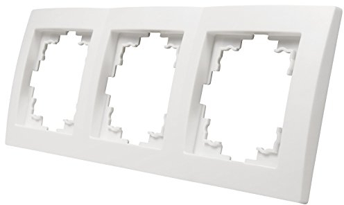 McPower Marco Triple | Flair | Marco Triple para Enchufes, Interruptores, Cubierta de Interruptor 81 x 223 x 10 mm Blanco Mate