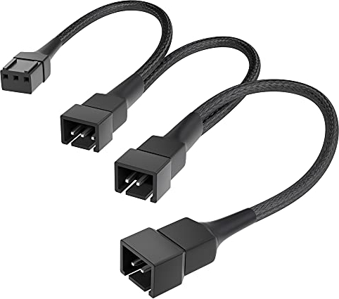 KabelDirekt – 20-20-20cm Cable Ventilador PC (3 pines ventilador a 3x3 pines cable distribuidor, ventiladores adicionales)
