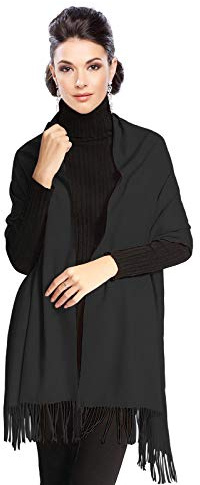 Moschen-Bayern Pashmina Stola Damen für Abendkleid Kaschmirstola Kaschmir Schal Umhang Paschmina - Schwarz