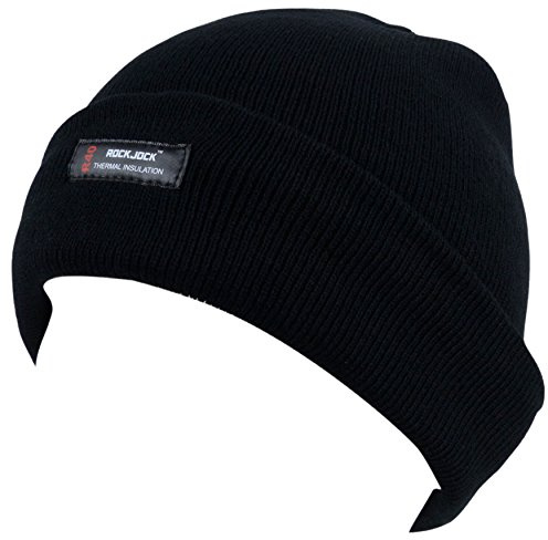 ROCKJOCK Men's Black R40 Thermal Insulation Beanie Hat One Size