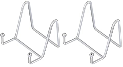 HCHLQLZ Dekorative Platte für Bilderrahmen mit Staffelei, Präsentationsständer, silberfarben, 3 x 3 cm