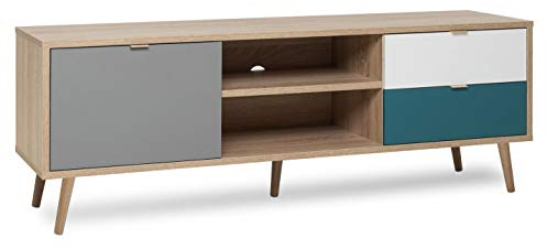 Newfurn TV Lowboard Sonoma Eiche TV Schrank Modern - 150x52x40 cm (BxHxT) - Fernsehtisch TV Board Skandinavisches Design - [Jona.Five] Wohnzimmer