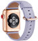 WFEAGL Kompatibel für Apple Watch Armband 44mm 45mm 49mm 42mm,Lederband Ersatzband für Herren Damen Kompatibel iWatch Ultra Series 10/9/8/7/6/5/4/3/2/1,SE(42mm 44mm 45mm, Hellviolett+Roségold Adapter)