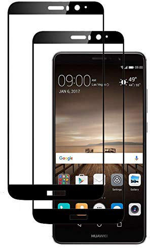 [2 paquetes] Protector de pantalla para Huawei Mate 9, cobertura completa, vidrio templado, protector de pantalla transparente HD para Huawei Mate 9