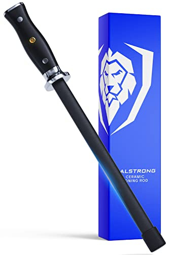 DALSTRONG Honing Rod - 10 inch - G10 Handle - Stainless Steel Core - Scratch-Free Ceramic Coating - Kitchen Knife Sharpener Chef Knife Polish - Professional Honing Steel - Sharpening Rod