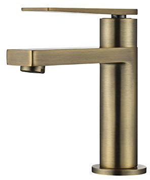 StoneArt Waschtischarmatur Wasserhahn Bad Einhebel-Mischbatterie Badarmatur Waschbecken Badezimmer Leeo 971214 gold, 16cm, matt
