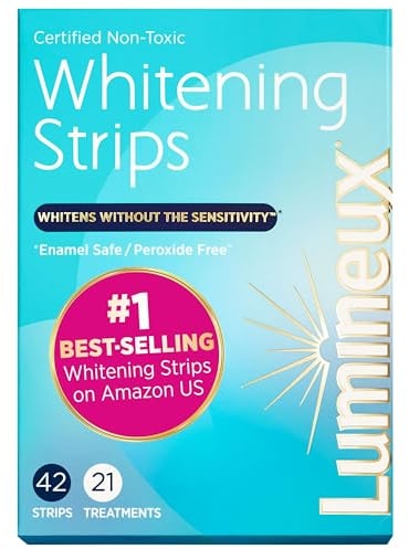 Lumineux Teeth Whitening Strips - Zahnaufhellung Strips Peroxidfrei Weiße Zähne Bekommen ohne Empfindliche Zähne - Zahn Whitening Zertifiziert - Zahnaufheller Stripes für 21x Zahnbleaching