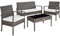tectake® Poly Rattan Gartenmöbel wetterfest, Gartenset mit 2X Sessel, 1x Gartenbank, 1x Tisch, Outdoor Lounge Möbel Set für Garten, Terrasse und Balkon - grau