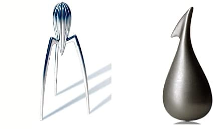 Alessi - PSJS - Juicy Salif - Presse-Agrumes en Fonte d'Aluminium Brillant Pieds en PA & Gch02 Apostrophe Épluche-oranges en Acier Inoxydable 18/10 Satiné