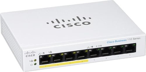 Switch non gestito Cisco Business CBS110-8PP-D | GE a 8 porte | PoE parziale | Desktop | Ext PS | Protezione a vita limitata (CBS110-8PP-D)