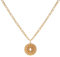 LUUK LIFESTYLE Halskette aus Edelstahl, modernes Design, Damenaccessoire, Modetrend, filigran, Coin Anhänger und Raute Motiv, schicker Vintage Boho Stil, Geschenkidee, alltagstauglicher Schmuck, Gold